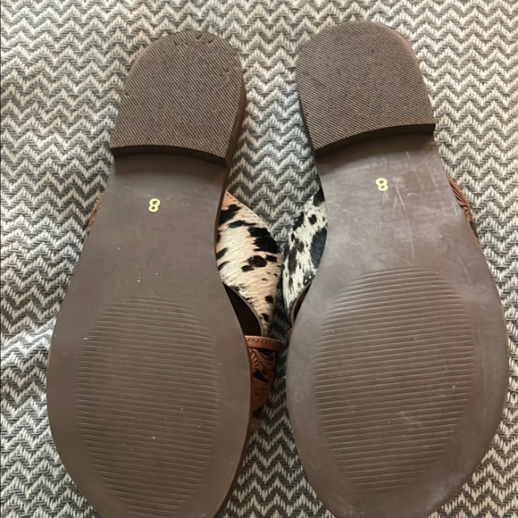 Myra  Brown and Black Patterned Sandals - Picture 4 of 4